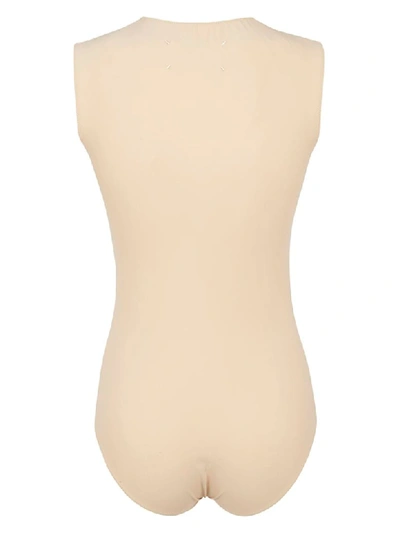 Shop Maison Margiela Sleeveless Bodysuit In Nude