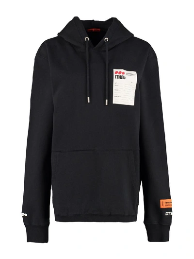 Shop Heron Preston Cotton Hoodie In Black