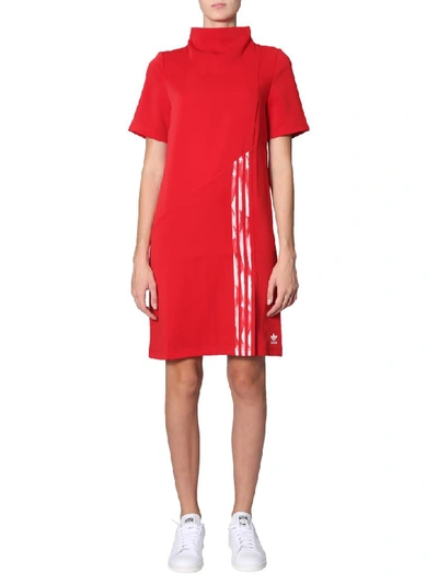 Shop Adidas Originals By Danielle Cathari High Neck Dress In Rosso