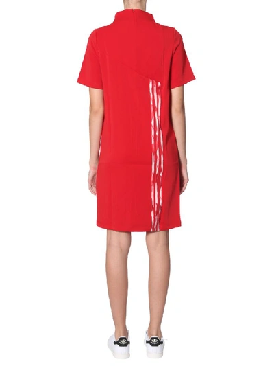 Shop Adidas Originals By Danielle Cathari High Neck Dress In Rosso