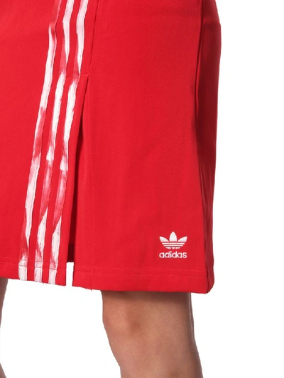 Shop Adidas Originals By Danielle Cathari High Neck Dress In Rosso