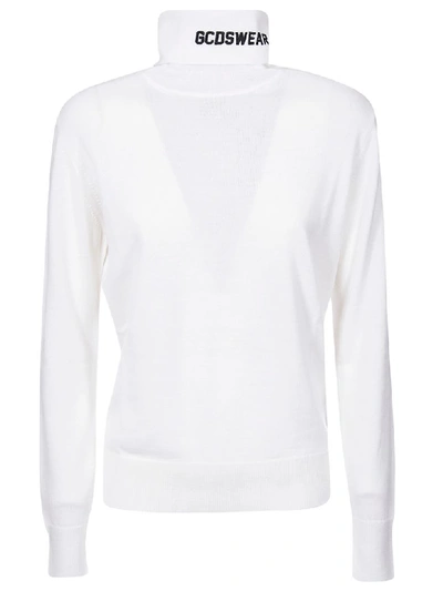 Shop Gcds Turtleneck Sweater In Bianco