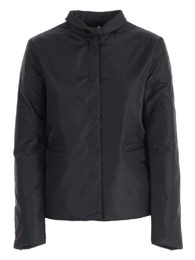 Shop Aspesi Jacket Crew Neck Thermore In Nero