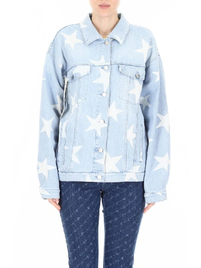 Shop Stella Mccartney Star Print Jacket In Classic Blue (light Blue)