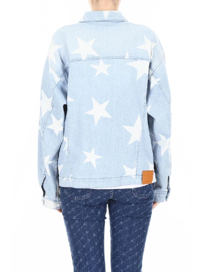 Shop Stella Mccartney Star Print Jacket In Classic Blue (light Blue)