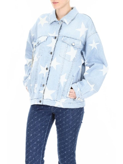 Shop Stella Mccartney Star Print Jacket In Classic Blue (light Blue)