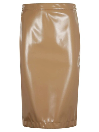 Shop Burberry Pencil Skirt In Utility Beige