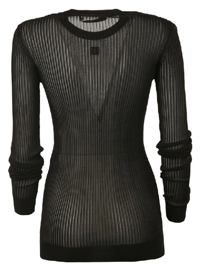Shop Givenchy Sheer Longsleeved Jersey Top In Black