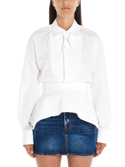 Shop Dsquared2 Peplum Tuxedo Shirt In White