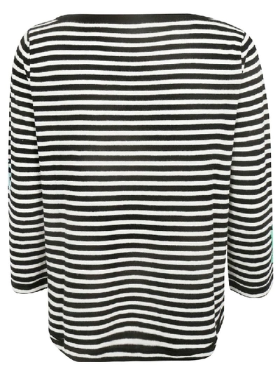 Shop Saverio Palatella Embroidered Striped Jumper In Black/ivory