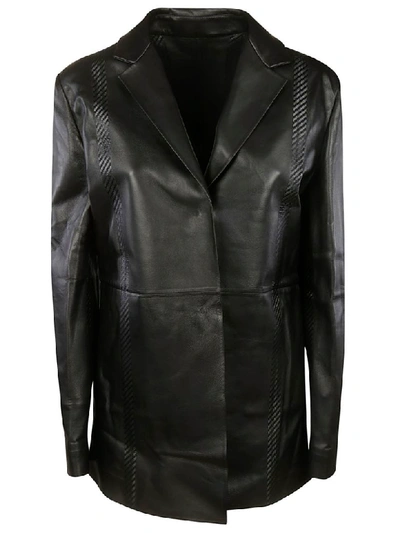 Shop Alyx Taped Leather Blazer In Nero
