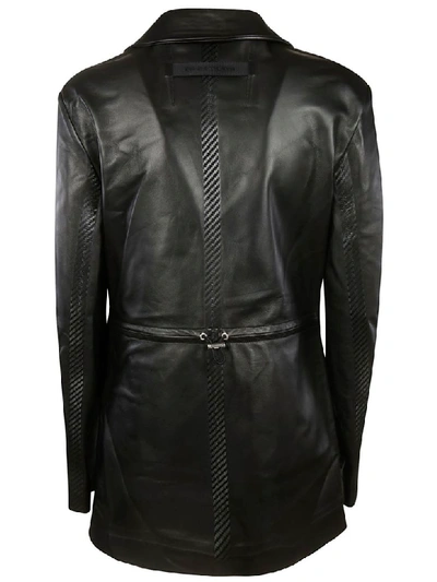 Shop Alyx Taped Leather Blazer In Nero