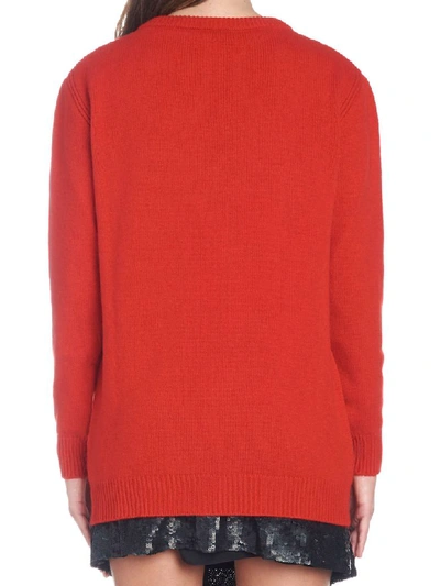 Shop Alberta Ferretti Merry Christmas Sweater In Red