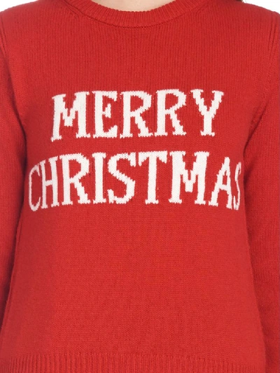 Shop Alberta Ferretti Merry Christmas Sweater In Red