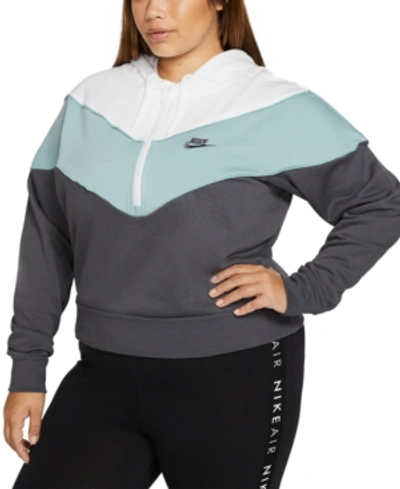 Nike Sportswear Heritage Women's 1/2-zip Top (plus Size) In Grey | ModeSens