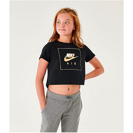 Nike Kids' Girls' Sportswear Air Crop T-shirt In Black | ModeSens