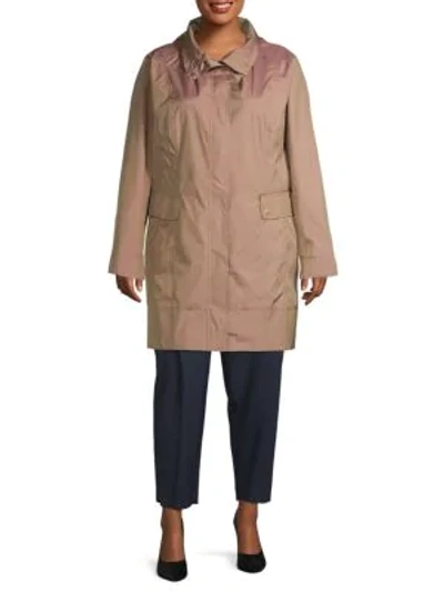 Shop Cole Haan Hooded Packable Jacket In Champagne