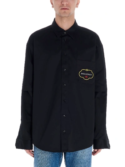Shop Balenciaga Overshirt In Black