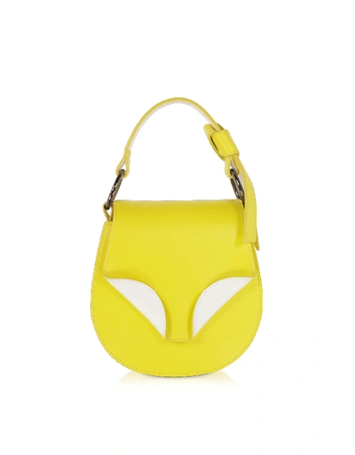 Shop Giaquinto Leather Daphne Mini Shoulder Bag In Lime