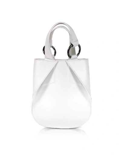 Shop Giaquinto Joss Mini Leather Satchel Bag In White