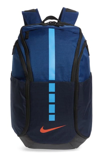 Shop Nike Hoops Elite Pro Backpack In Blue/ Obsidian/ Orange