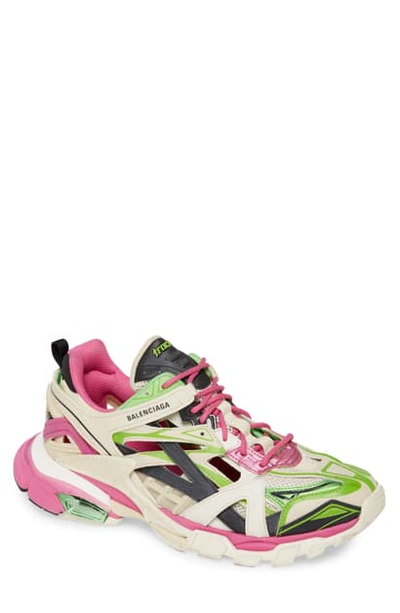 Shop Balenciaga Track 2 Sneaker In White / Green / Pink