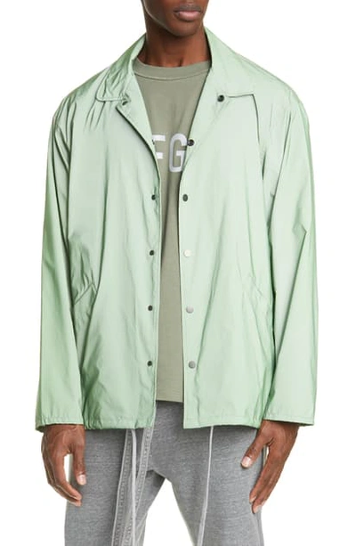 Shop Fear Of God Oversize Reflective Nylon Jacket In Army Iridescent