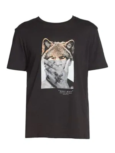 Shop Neil Barrett Men's Wolf Man Graphic Jersey T-shirt In Black Multi