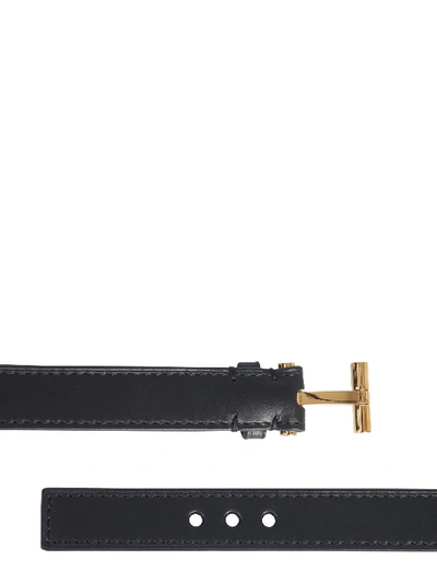 Shop Tom Ford Leather Bracelet In Black