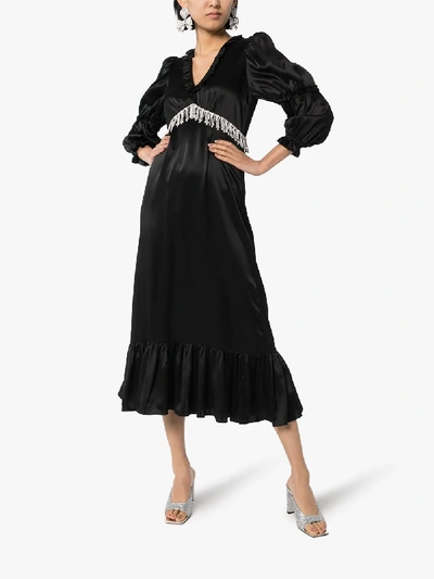 Shop Shrimps Rosemary Silk Midi Dress In Black