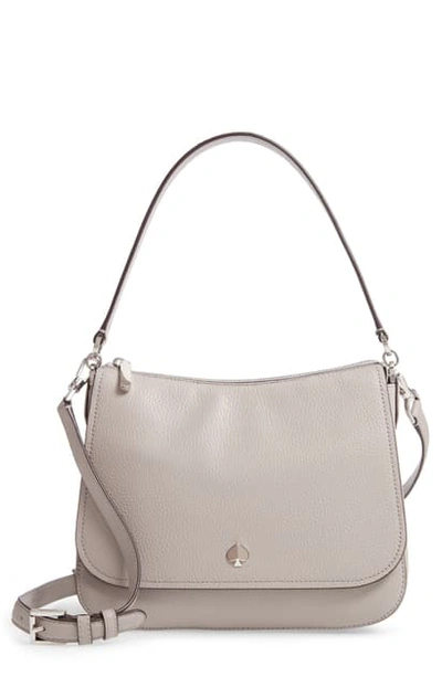 Shop Kate Spade Medium Polly Leather Bag In True Taupe