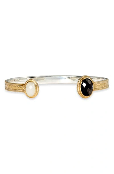 Shop Anna Beck Oval Stone Cuff Bracelet In Gold/ Black