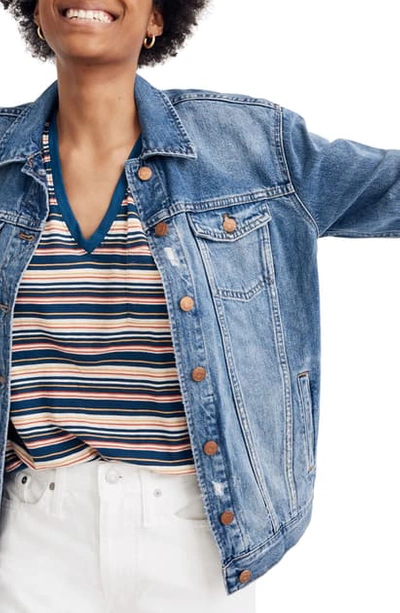 Shop Madewell The Oversized Jean Jacket In Wortham Wash