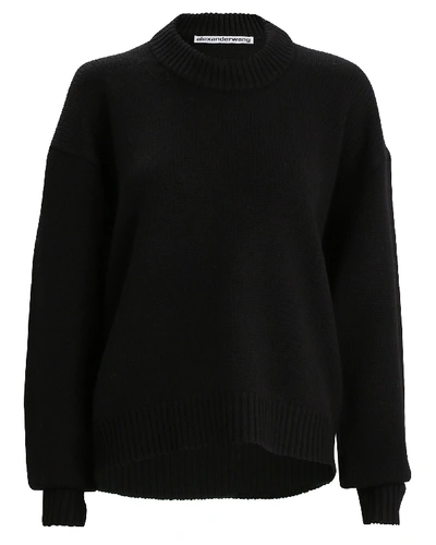 Shop Alexander Wang Zipper-accented Wool Sweater In Black