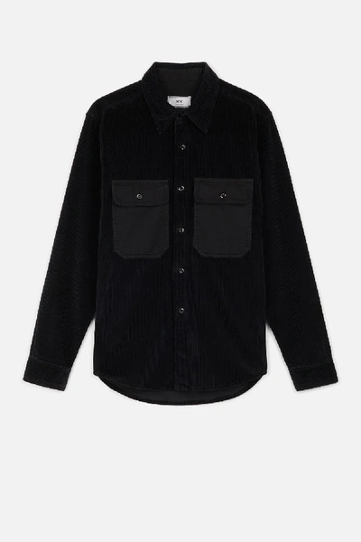 Shop Ami Alexandre Mattiussi Corduroy Overshirt In Black