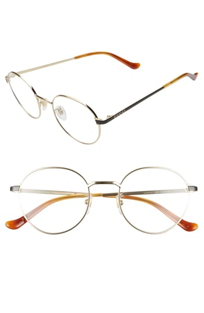 Shop Gucci 50mm Round Optical Glasses In Gold