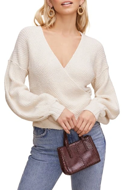 Shop Astr Surplice Sweater In Cream