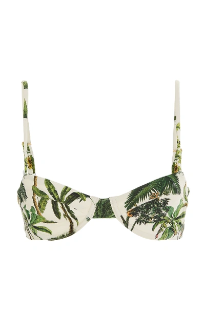 Shop Agua By Agua Bendita Magdalena Printed Bustier Bikini Top In Multi