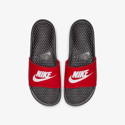 Shop Nike Benassi Jdi Men's Slides In Black,university Red,white