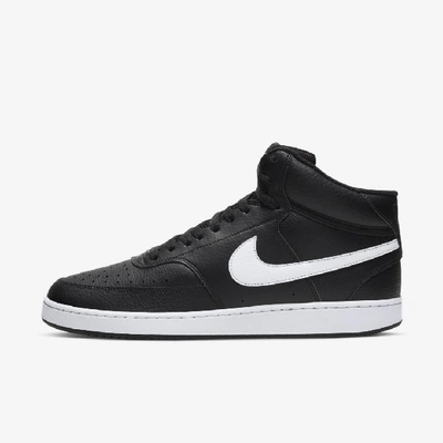 Shop Nike Court Vision Mid Men's Shoes In Black,white