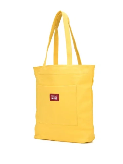 Shop Mostly Heard Rarely Seen 8-bit Snaggle Teeth Tote In Yellow