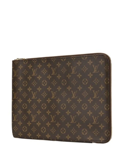 Pre-owned Louis Vuitton  Monogram Document Holder In Brown