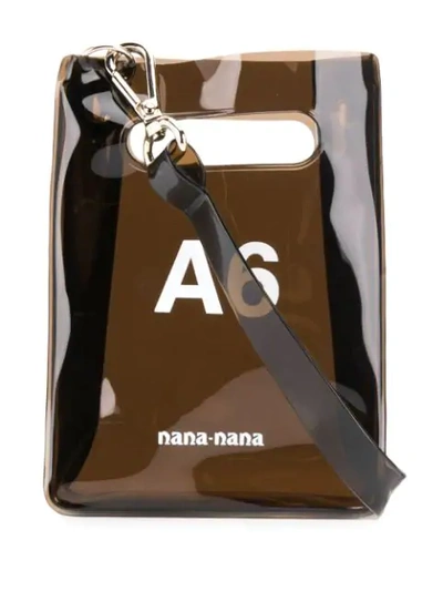 Shop Nana-nana A6 Print Mini Shoulder Bag - Black