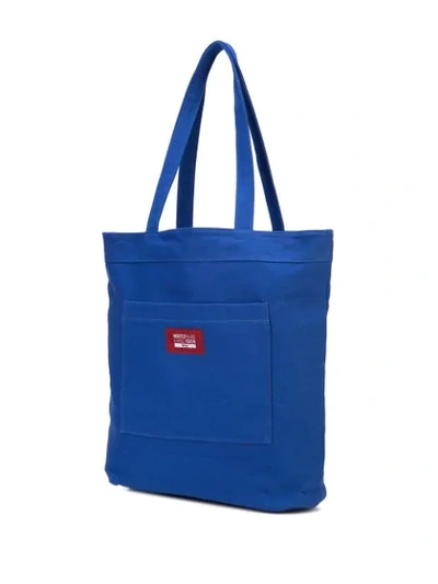 Shop Mostly Heard Rarely Seen 8-bit Watchout Tote In Blue