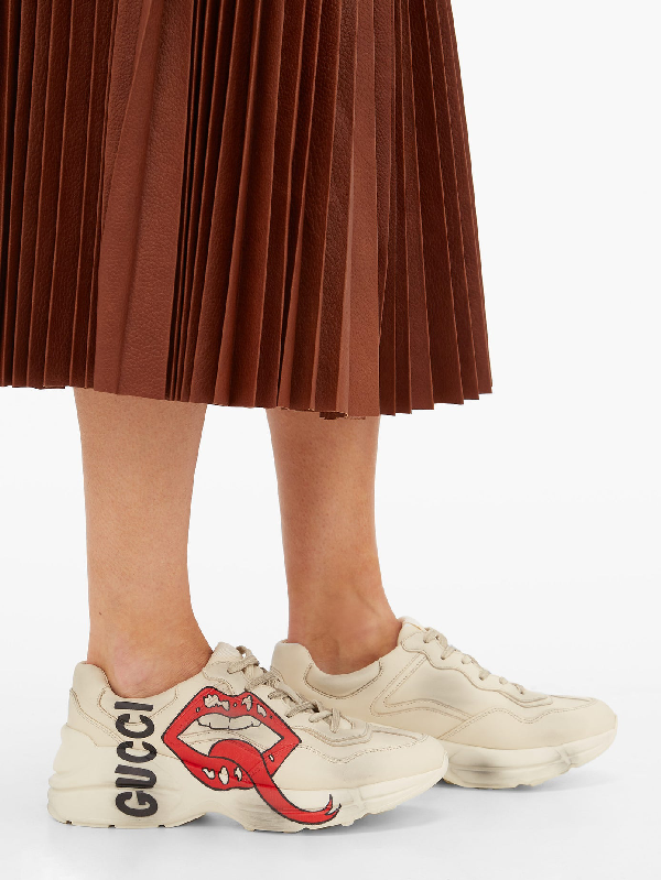 rhyton sneaker with mouth print