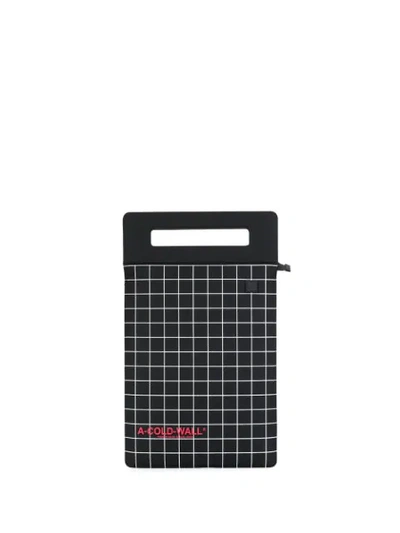 Shop A-cold-wall* Grid-print Tablet Bag In Black
