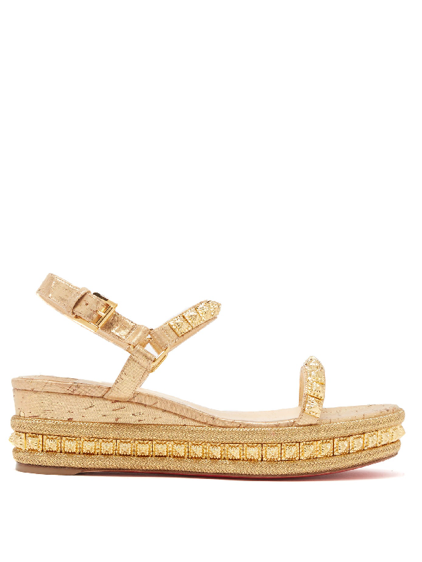 gold flatform sandals