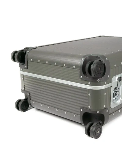 Fpm - Fabbrica Pelletterie Milano Stud Detail Luggage Bag In Metallic