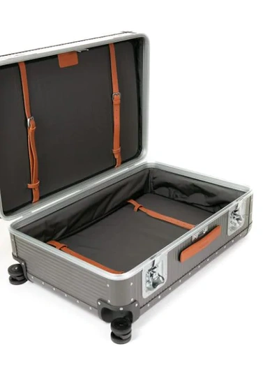 Fpm - Fabbrica Pelletterie Milano Stud Detail Luggage Bag In Metallic