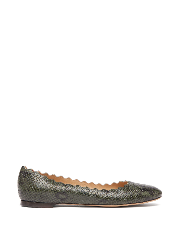 forest green ballet flats